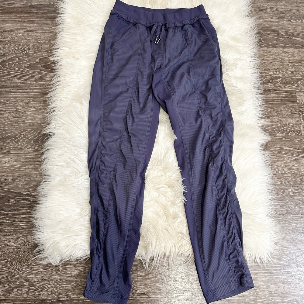 Lululemon Womens Dance Studio Pants Size 4 Unlined Striped Drawstring Travel
